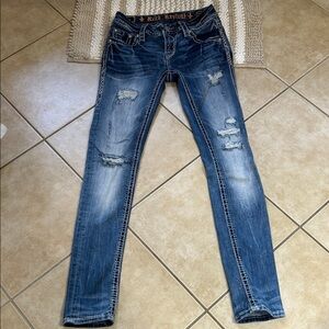 Rock Revival Women's Distressed Blue Skinny Jeans